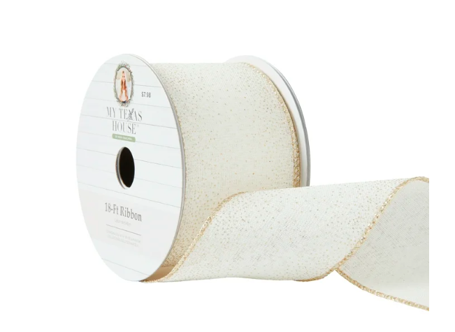 My Texas House Off White Shimmer Ribbon, 18' - Amado Deals - wholesale and distributors with free shipping in United States My Texas House Off White Shimmer Ribbon, 18' - Amado Deals - wholesale and distributors with free shipping in United States